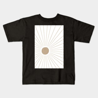 Beige sun line art Kids T-Shirt